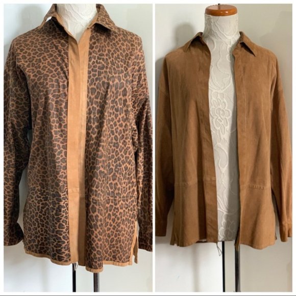 Vintage Reversible Animal Print Suede Barn Chores Jacket sz M - Picture 1 of 14